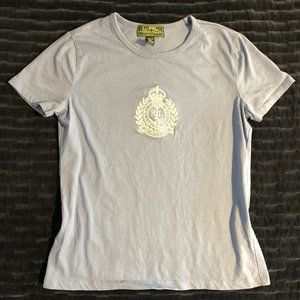 L-RL Lauren Active women’s embroidered logo jersey t-shirt, medium blue, Size PM